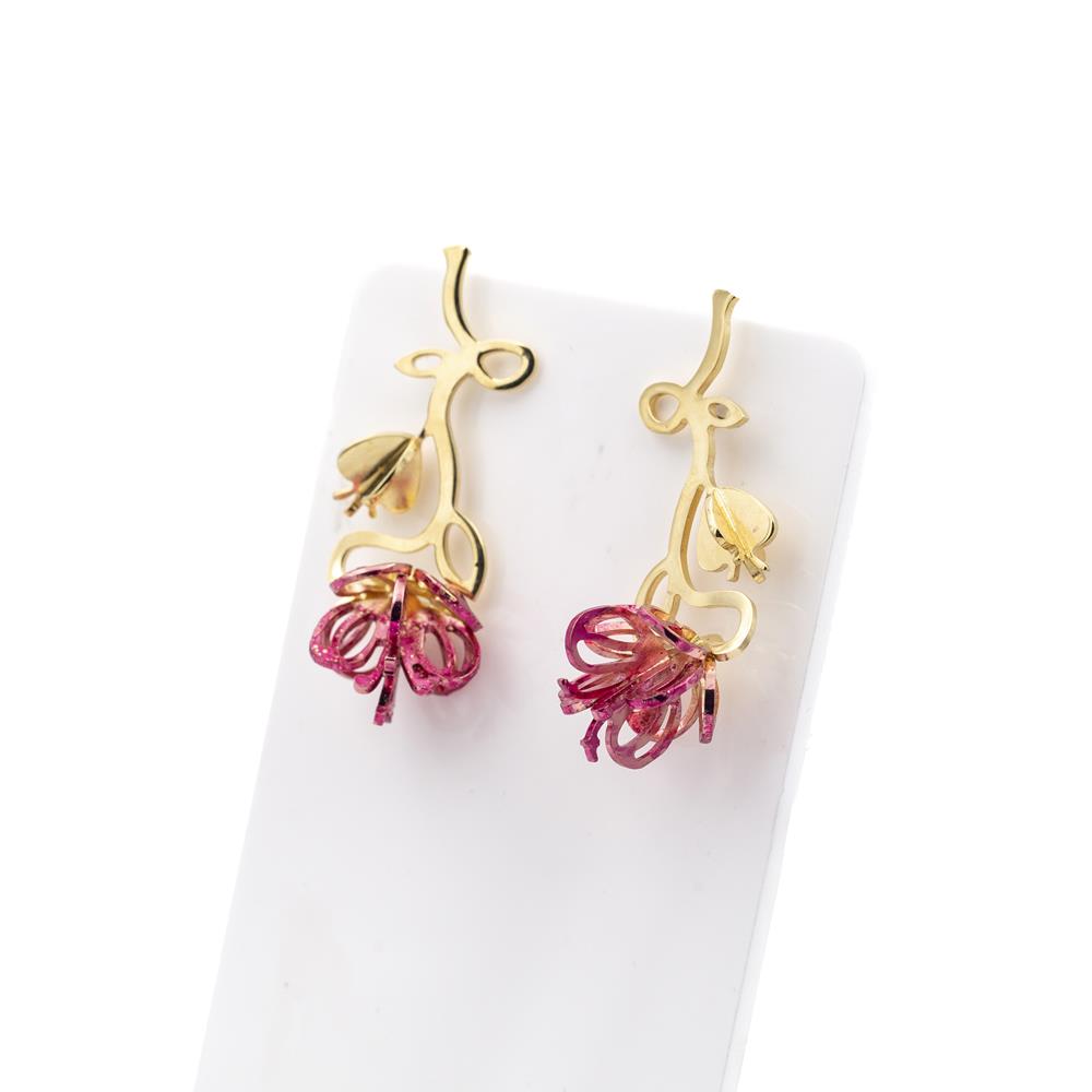Earrings Anemone - Pink