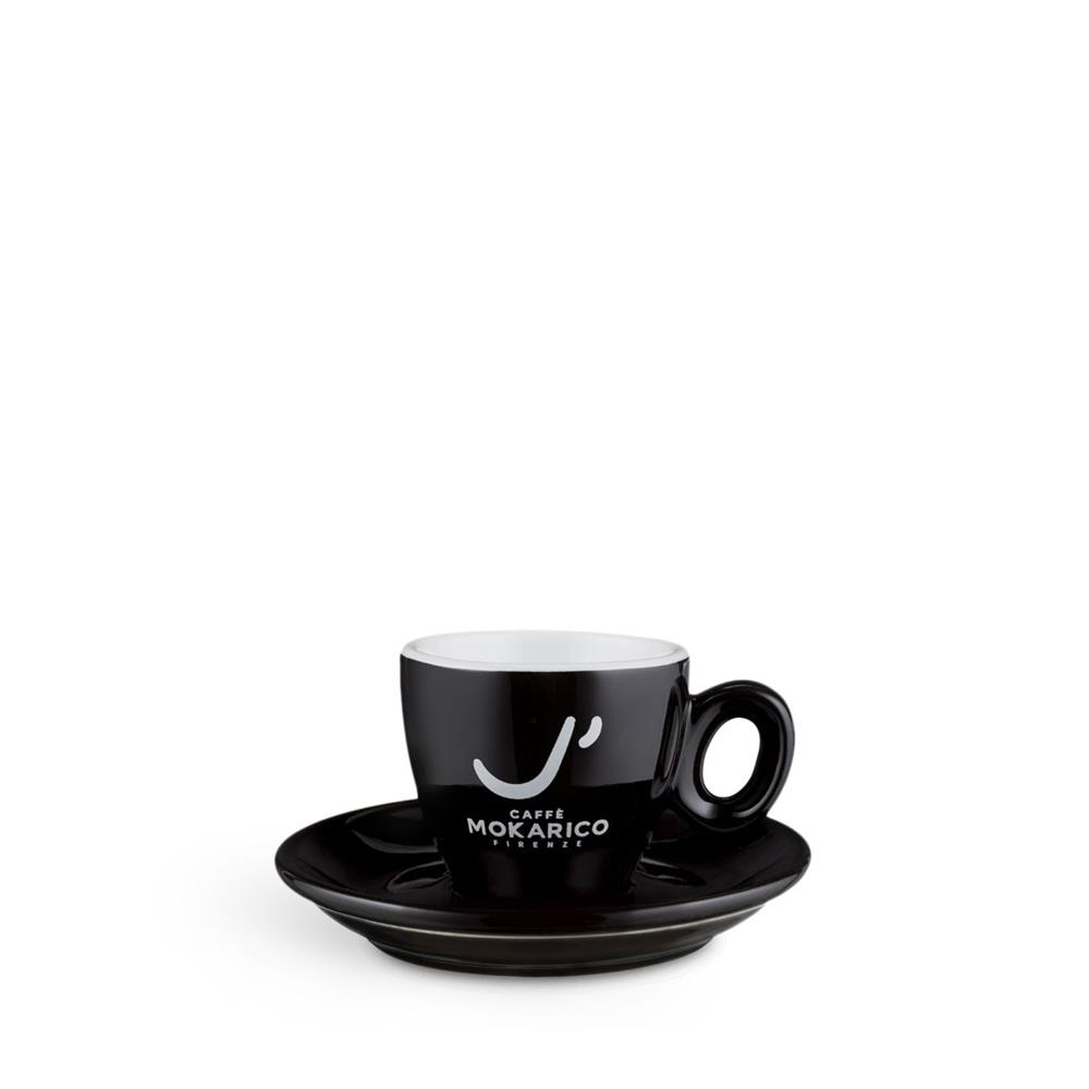 Kit of 6 Noir espresso cups and saucers
