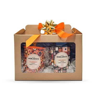  Confezione Regalo con 2 Lattine Miscela Mokarico Arabica + Classica