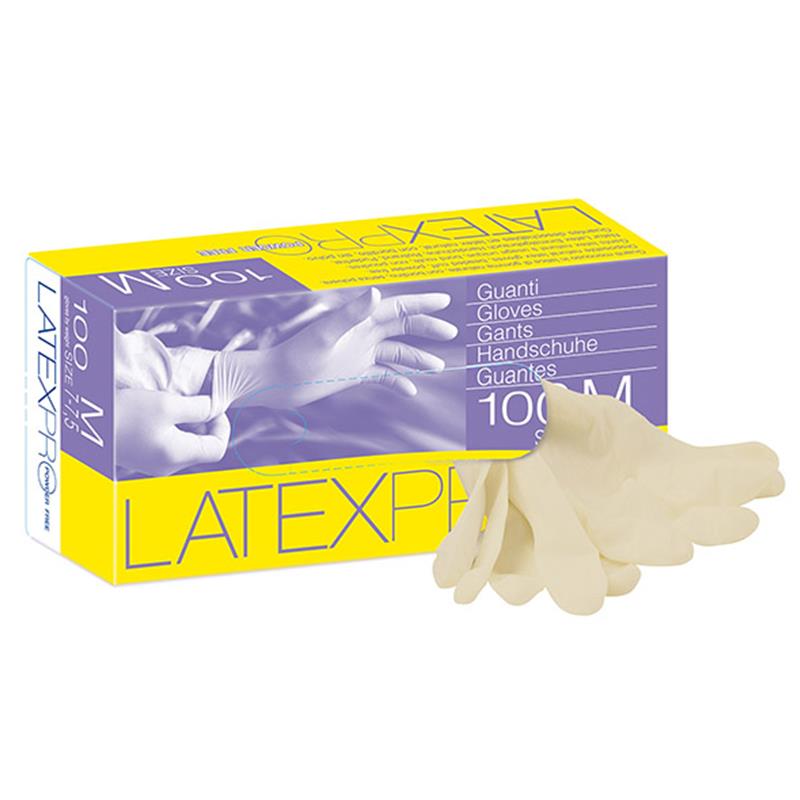 GUANTI ICO LATTIVE Latex-Pro 100 guanti monouso in lattice di gomma naturale M